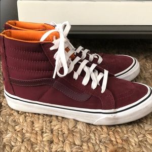 VANS BURGUNDY HIGH TOPS WORN ONCE
